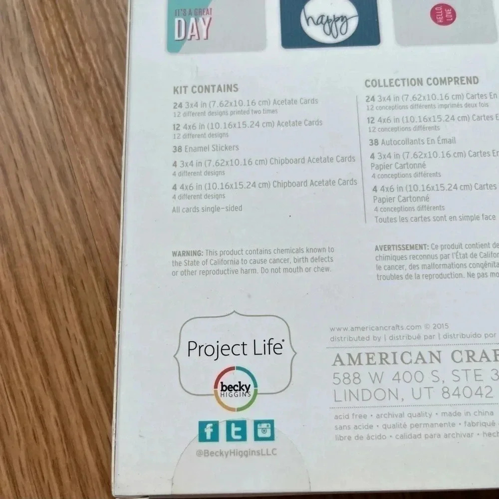 Becky Higgins Card Making Kit NEW Craft Bright Overlays Project Life - Picture 4 of 5